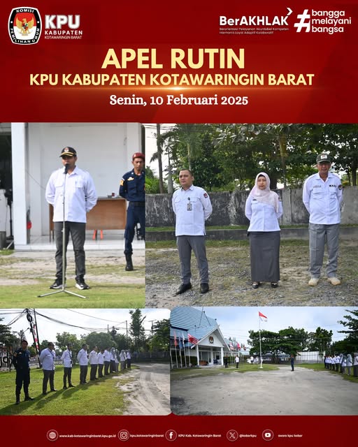 Komisi Pemilihan Umum Kabupaten Kotawaringin Barat melaksanakan Apel Rutin Senin Pagi