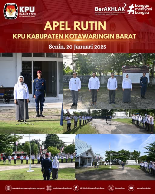 Komisi Pemilihan Umum Kabupaten Kotawaringin Barat melaksanakan Apel Rutin Senin Pagi