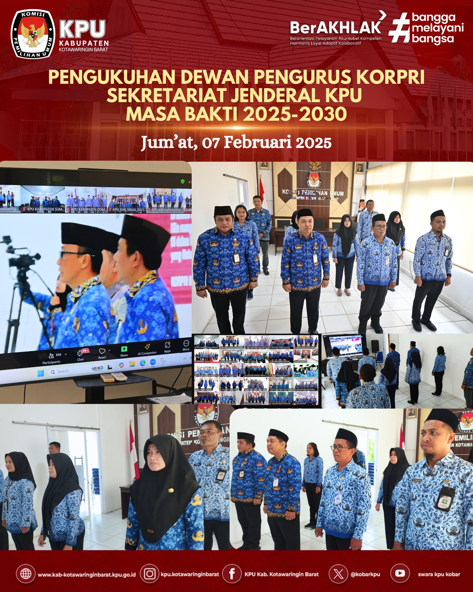 Pengukuhan Dewan Pengurus KORPRI Sekretariat Jenderal Komisi Pemilihan Umum Masa Bakti 2025-2030