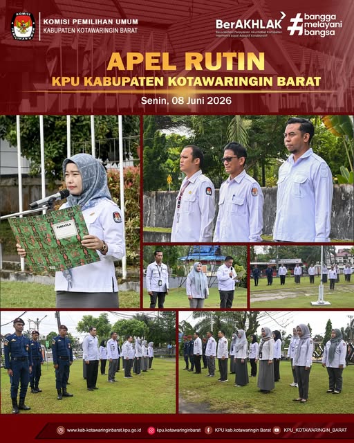 Komisi Pemilihan Umum Kabupaten Kotawaringin Barat melaksanakan Apel Rutin Senin Pagi
