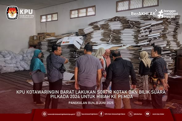 KPU Kabupaten Kotawaringin Barat lakukan sortir kotak suara dan bilik suara Pilkada 2024