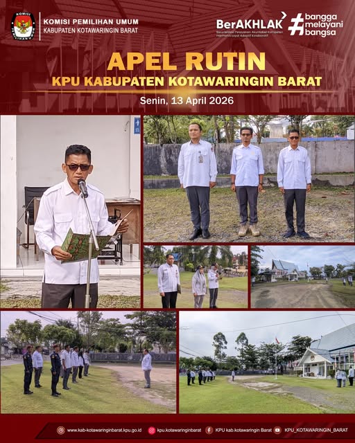 Komisi Pemilihan Umum Kabupaten Kotawaringin Barat melaksanakan Apel Rutin Senin Pagi