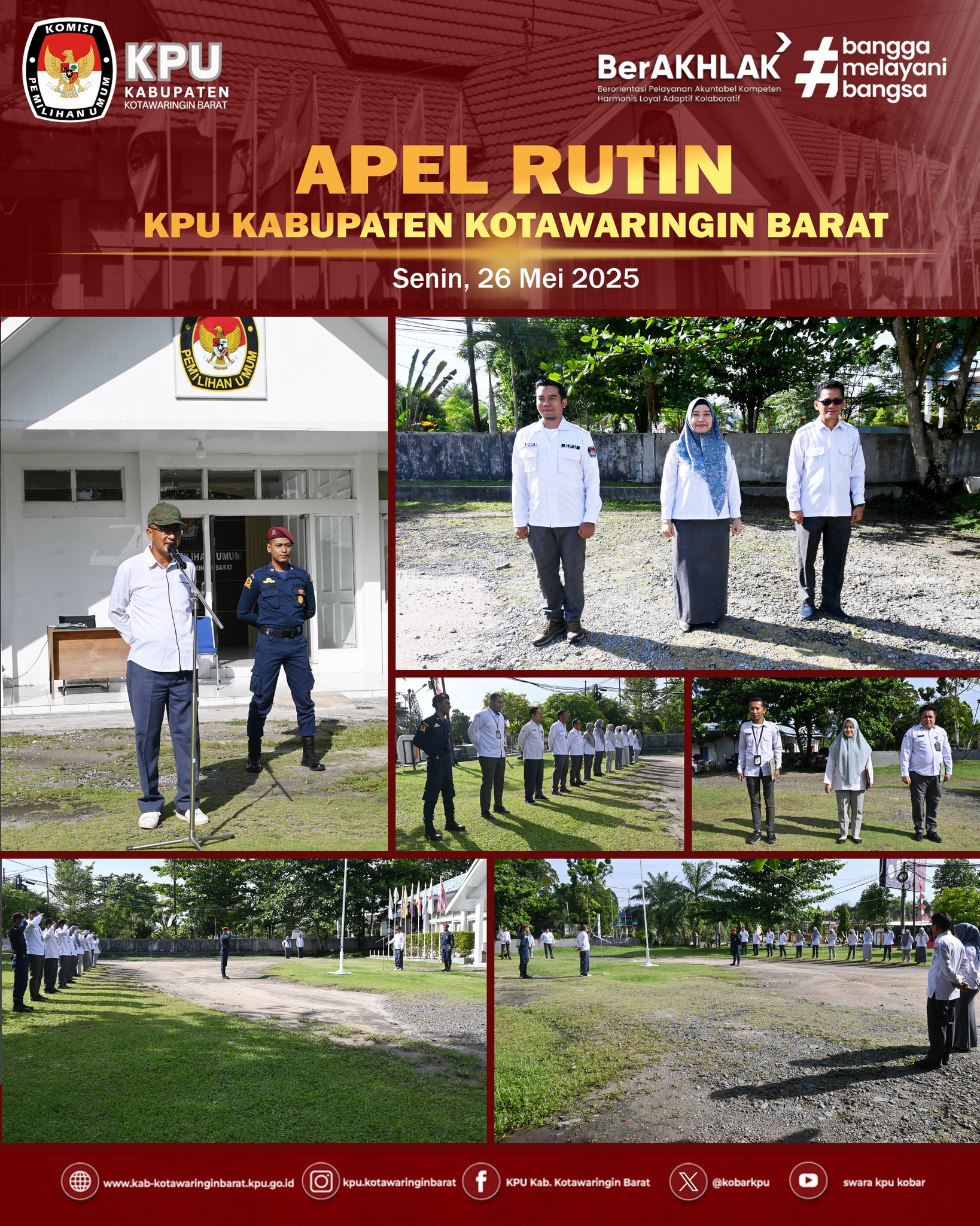 Komisi Pemilihan Umum Kabupaten Kotawaringin Barat melaksanakan Apel Rutin Senin Pagi