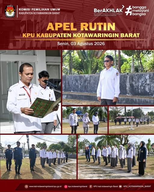 Komisi Pemilihan Umum Kabupaten Kotawaringin Barat melaksanakan Apel Rutin Senin Pagi