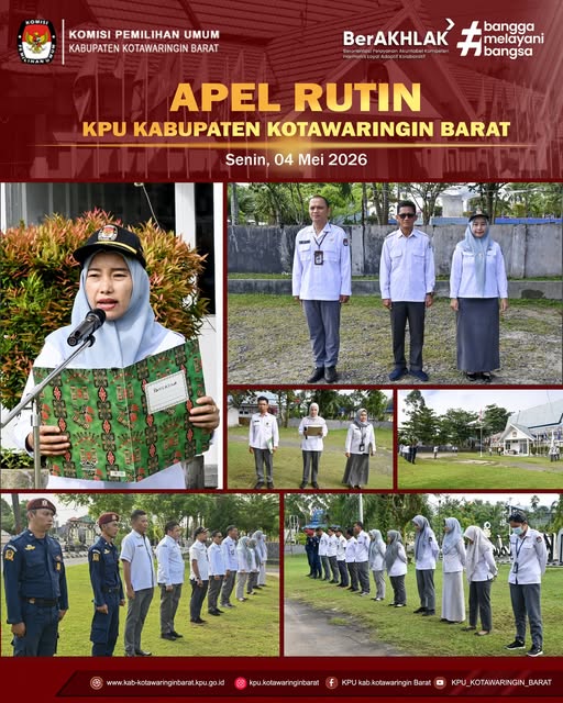 Komisi Pemilihan Umum Kabupaten Kotawaringin Barat melaksanakan Apel Rutin Senin Pagi