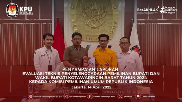 Penyampaian Evaluasi Penyelenggaraan Pemilihan Bupati Kotawaringin Barat 2024 kepada KPU RI
