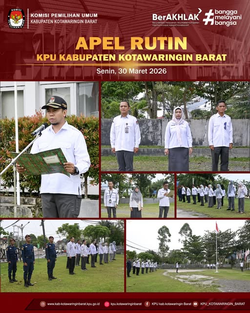 Komisi Pemilihan Umum Kabupaten Kotawaringin Barat melaksanakan Apel Rutin Senin Pagi