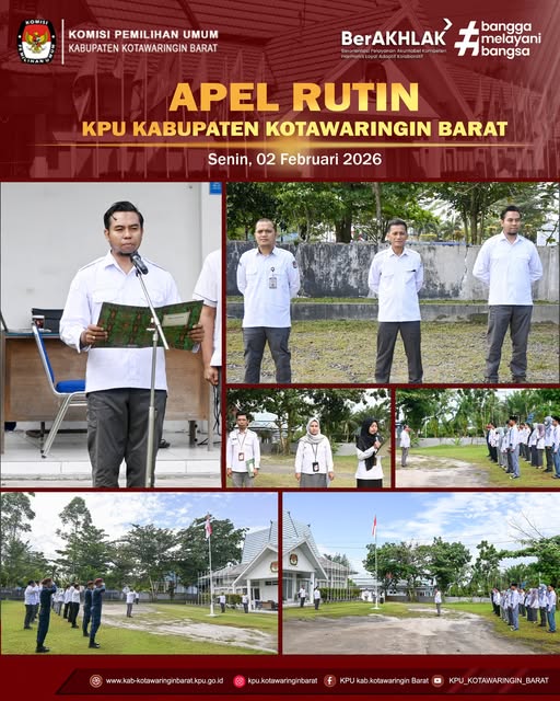 Komisi Pemilihan Umum Kabupaten Kotawaringin Barat melaksanakan Apel Rutin Senin Pagi