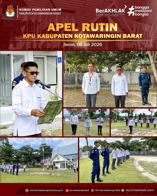 Komisi Pemilihan Umum Kabupaten Kotawaringin Barat melaksanakan Apel Rutin Senin Pagi