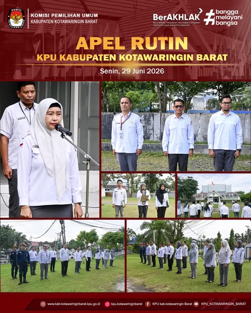 Komisi Pemilihan Umum Kabupaten Kotawaringin Barat melaksanakan Apel Rutin Senin Pagi
