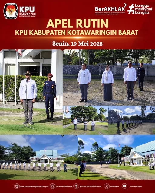 Komisi Pemilihan Umum Kabupaten Kotawaringin Barat melaksanakan Apel Rutin Senin Pagi