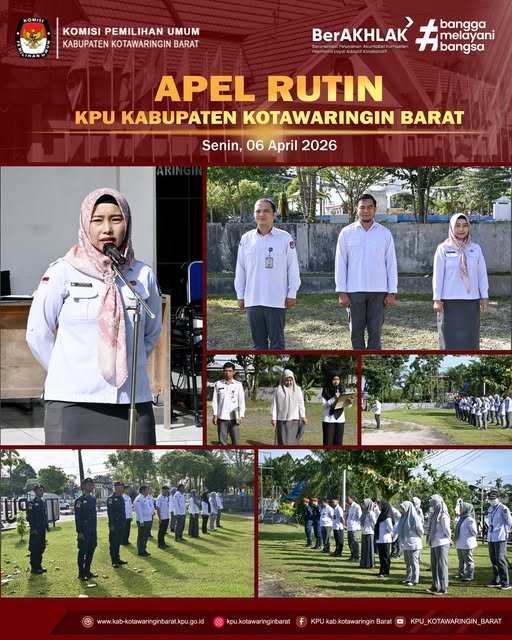 Komisi Pemilihan Umum Kabupaten Kotawaringin Barat melaksanakan Apel Rutin Senin Pagi