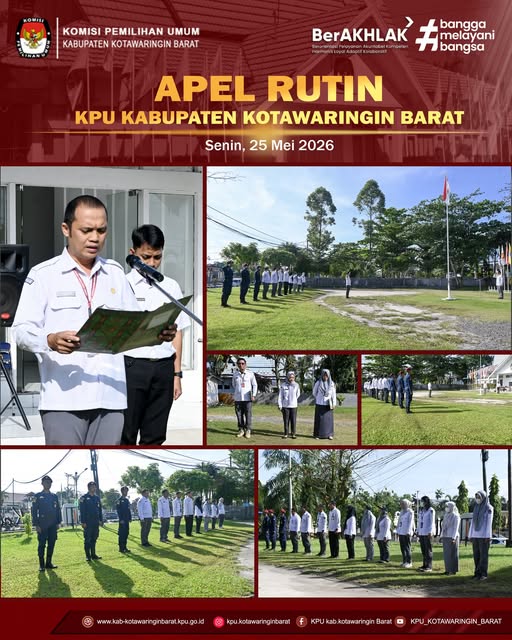 Komisi Pemilihan Umum Kabupaten Kotawaringin Barat melaksanakan Apel Rutin Senin Pagi