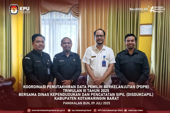 Koordinasi PDPB Triwulan III Tahun 2025 bersama Disdukcapil Kabupaten Kotawaringin Barat