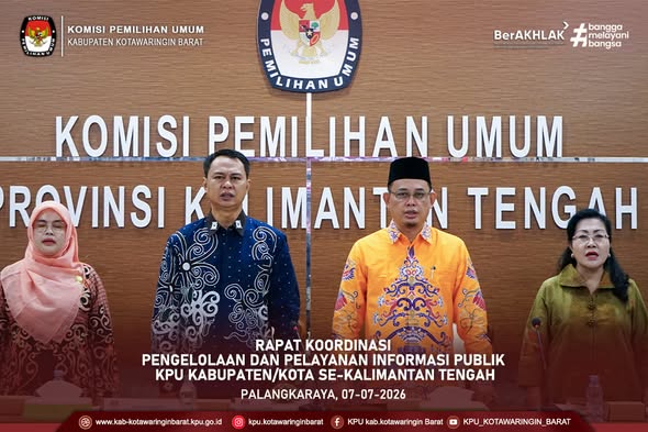 Rapat Koordinasi Pengelolaan dan Pelayanan Informasi Publik KPU Kabupaten/Kota Se-Kalimantan Tengah.