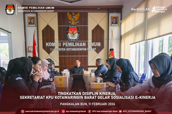 Tingkatan Disiplin Kinerja Sekretariat KPU Kotawaringin Barat Gelar Sosialisasi E - Kinerja