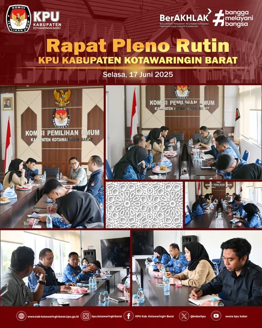 Rapat Pleno Rutin KPU Kabupaten Kotawaringin Barat