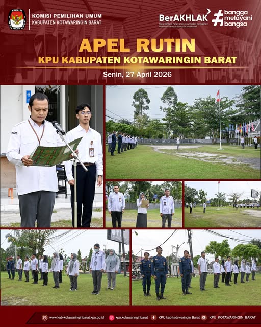 Komisi Pemilihan Umum Kabupaten Kotawaringin Barat melaksanakan Apel Rutin Senin Pagi