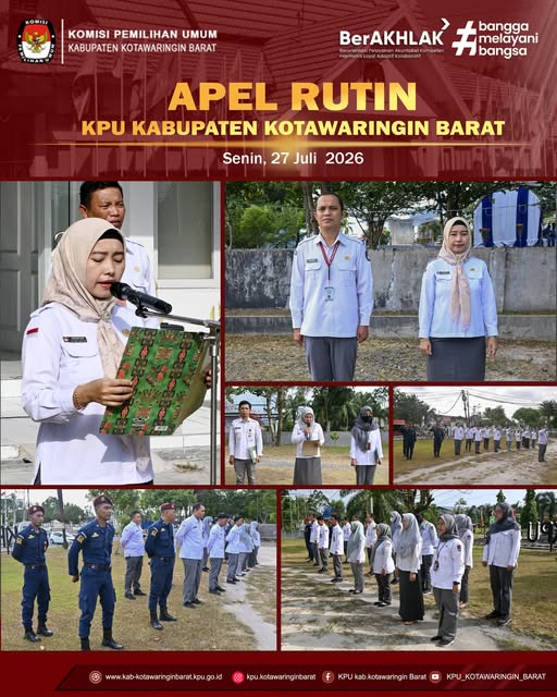 Komisi Pemilihan Umum Kabupaten Kotawaringin Barat melaksanakan Apel Rutin Senin Pagi